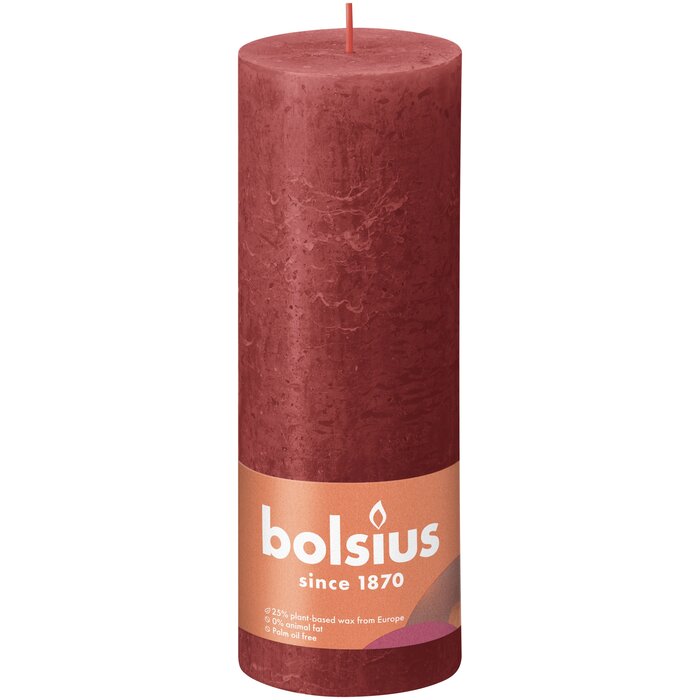 Bolsius Rustiekkaars 190/68 Delicate Red