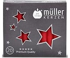 Kerstboomkaarsjes 120 12 doos 20 Rood