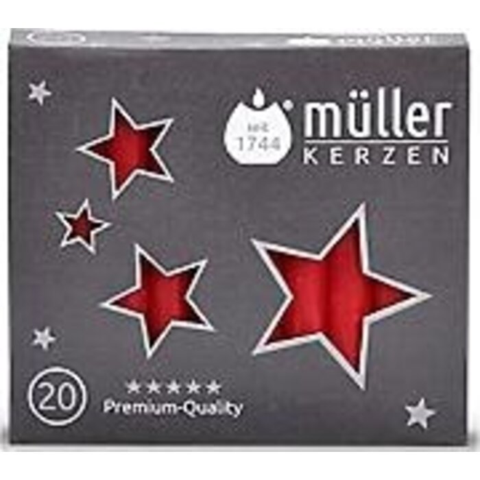 Kerstboomkaarsjes 120 12 doos 20 Rood