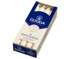 Gouda Gouda Kroonkaarsen 240/24 doos 8 Ivoor