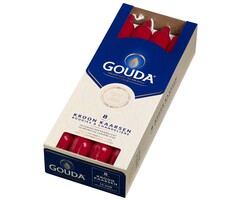 Gouda Gouda Kroonkaarsen 240/24 doos 8 Robijnrood