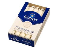 Gouda Gouda Kroonkaarsen 200/24 doos 10 Ivoor