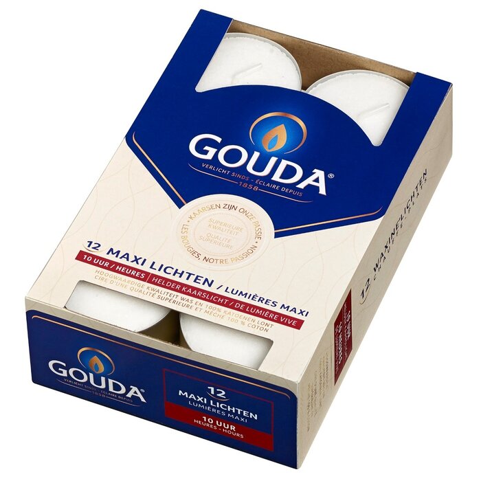 Gouda Gouda Maxilichten 10u doos 12 Wit