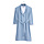 WALRA Badjas Soft Jersey Robe Blauw / Wit - S/M
