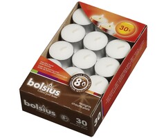 Bolsius Theelichten 8u doos 30 Wit