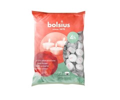 Bolsius Bolsius duurzaam theelicht 4-uur zak 75 Wit