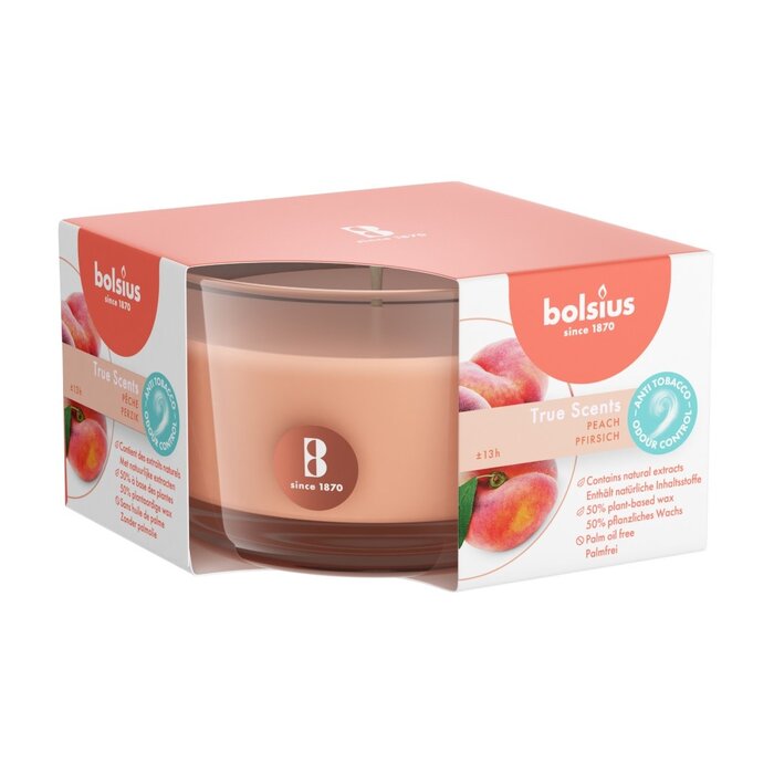 Bolsius True Scents geurglas 50/80 Perzik