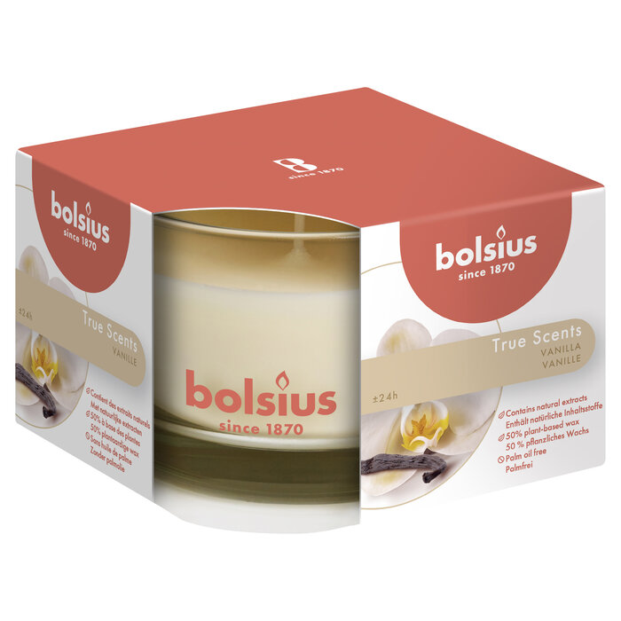 Bolsius True Scents geurglas 80/73 Vanille