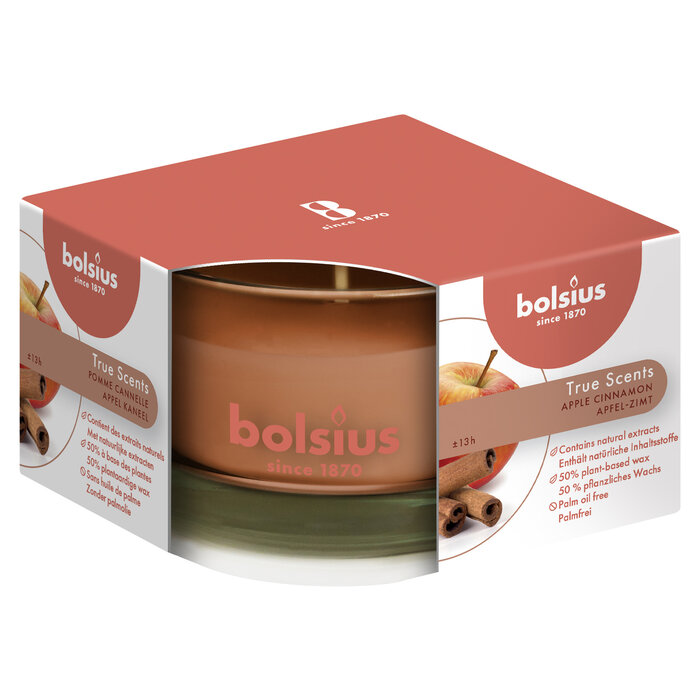 Bolsius True Scents geurglas 50/80 Apple Cinnamon