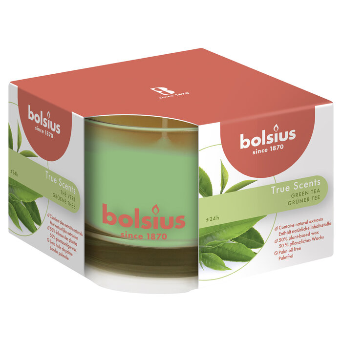 Bolsius True Scents geurglas 63/90 Green Tea