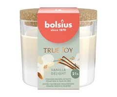 Bolsius True Joy geurglas met kurk 66/83 Vanilla Delight