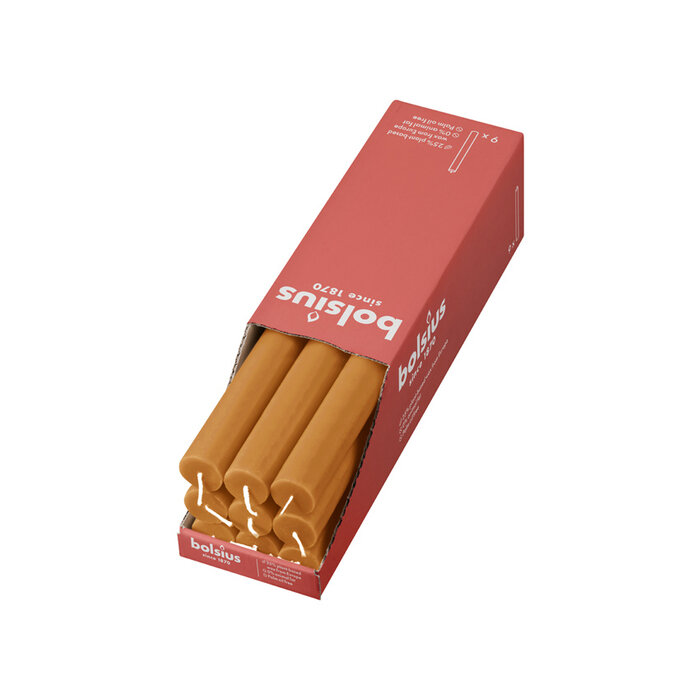 Bolsius Rustieke tafelkaars 270/23 doos 9 Honeycomb Yellow