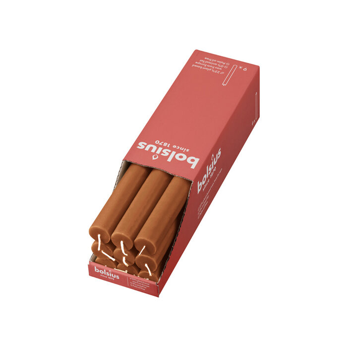 Bolsius Rustieke tafelkaars 270/23 doos 9 Spice Brown