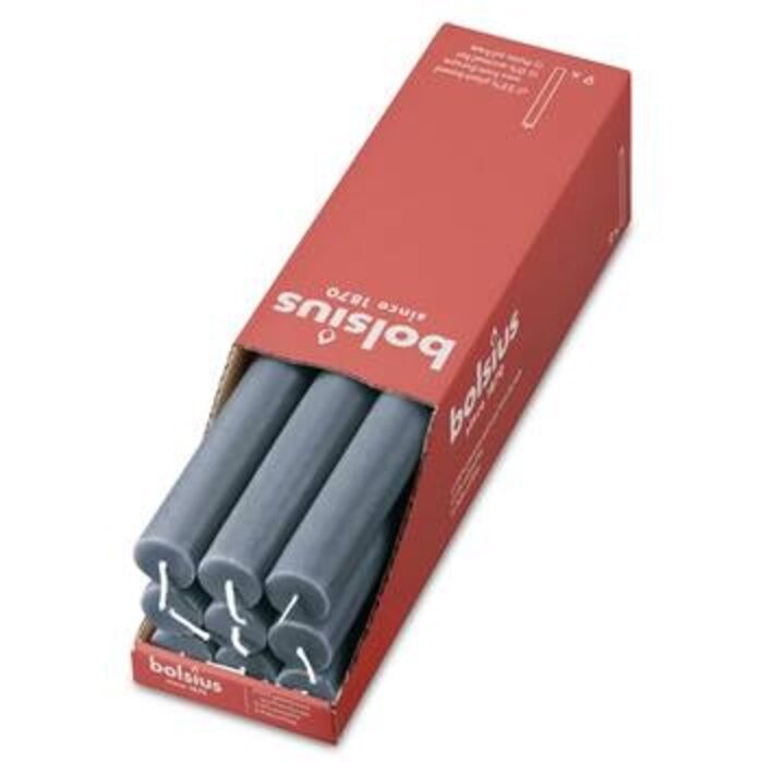 Bolsius Rustieke tafelkaars 270/23 doos 9 Slate Blue