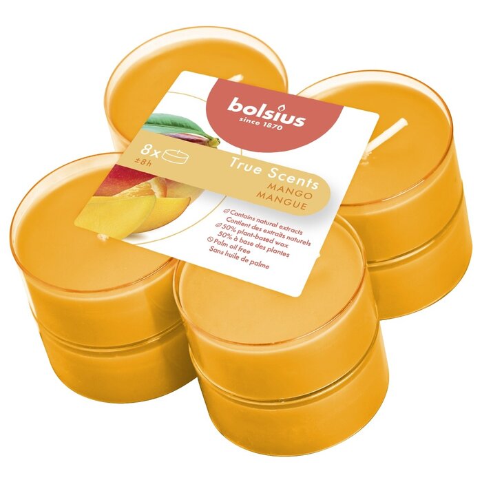 Bolsius True Scents maxilicht 8 stuks Mango