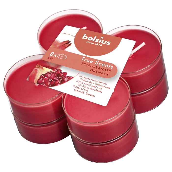 Bolsius True Scents maxilicht 8 stuks Pomegranate