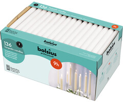 Bolsius Horeca dinerkaars 240/22 doos 136 Wit