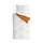 WALRA Dekbedovertrek Boho Stitches Wit / Cognac - 140x220 cm