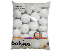 Bolsius Drijfkaarsen 30/45 zak 20 Wit