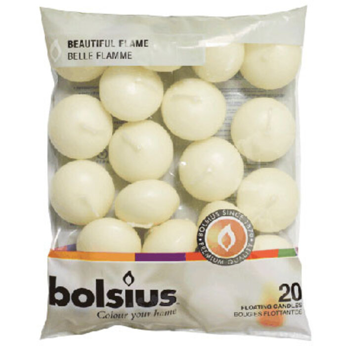 Bolsius Drijfkaarsen 30/45 zak 20 Ivoor