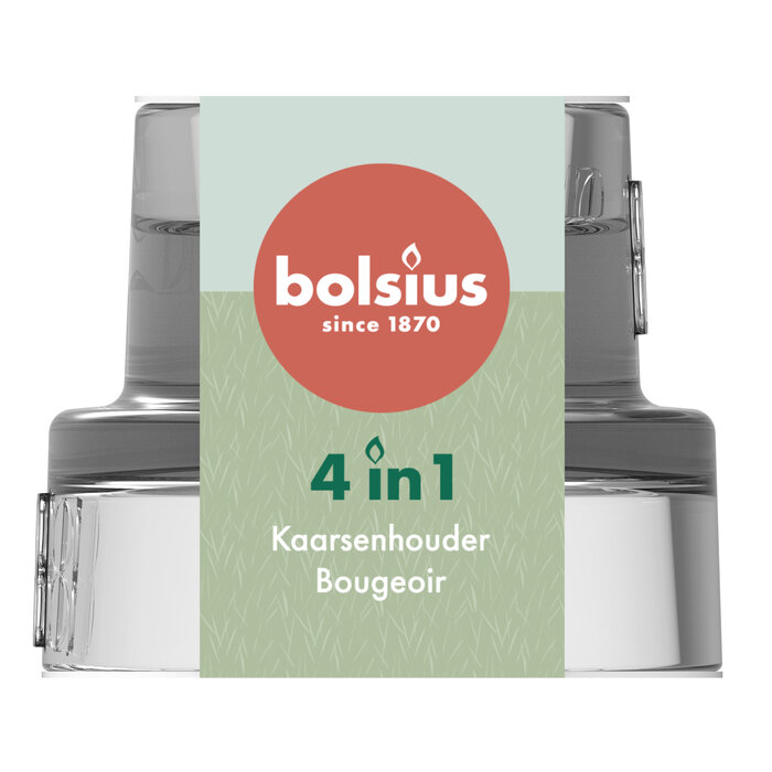 Bolsius Glazen houder 4 in 1 Transparant