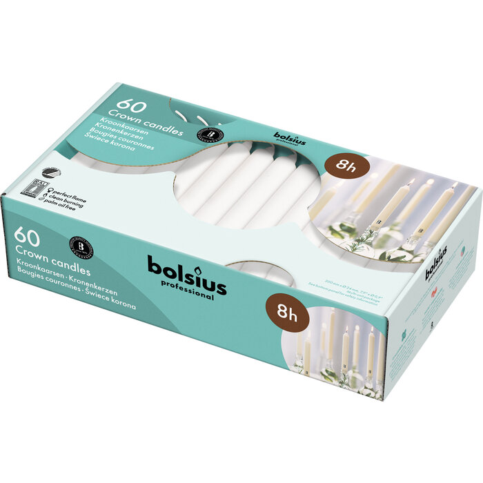Bolsius Horeca kroonkaarsen 200/24 doos 60 Wit