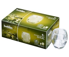 Bolsius Horeca relight houder 100/84 oval doos 6 Transparant