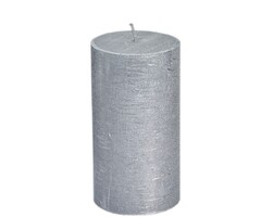 Rustieke stompkaars zilver