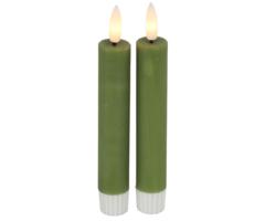 Countryfield Dinerkaars led rustiek 15 cm met afstandsbediening lichtgroen