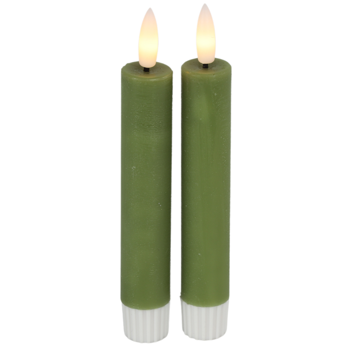 Countryfield Dinerkaars led rustiek 15 cm met afstandsbediening lichtgroen