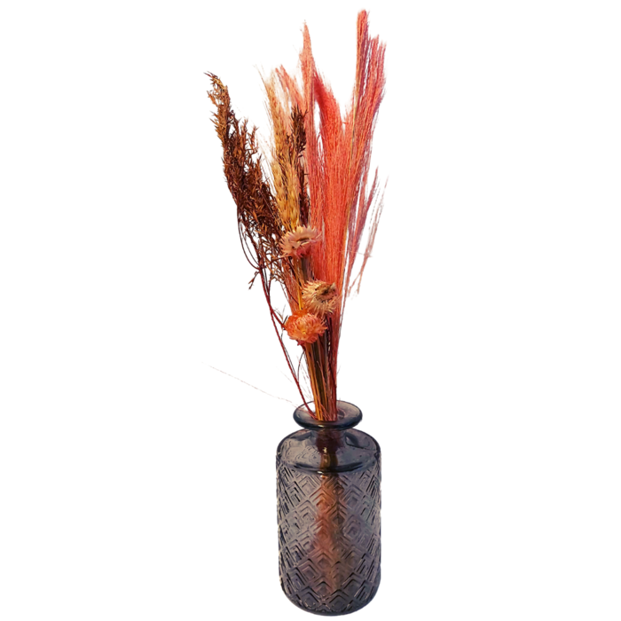 Vaas 'Nienke' gerecycled glas antraciet