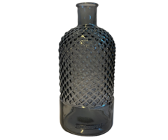 Vaas retro diamant gerecycled glas 28 cm antraciet