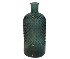 Vaas retro diamant gerecycled glas 28 cm groen