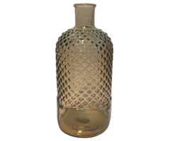 Vaas retro diamant gerecycled glas 28 cm 'beige
