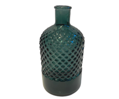 Vaas retro diamant gerecycled glas 22 cm groen