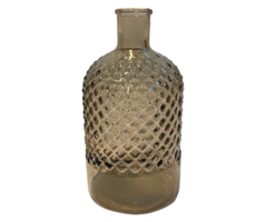 Vaas retro diamant gerecycled glas 22 cm beige