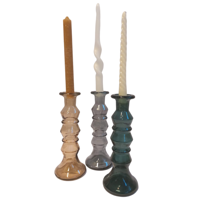 Kandelaar 'Lars' gerecycled glas groen