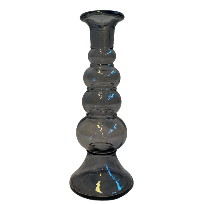 Kandelaar 'Mees' gerecycled glas antraciet