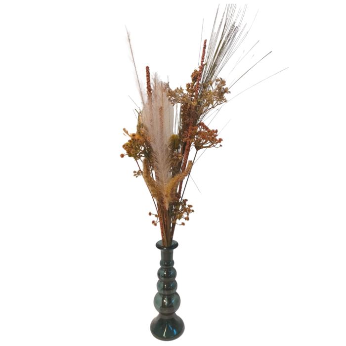 Kandelaar 'Mees' gerecycled glas groen