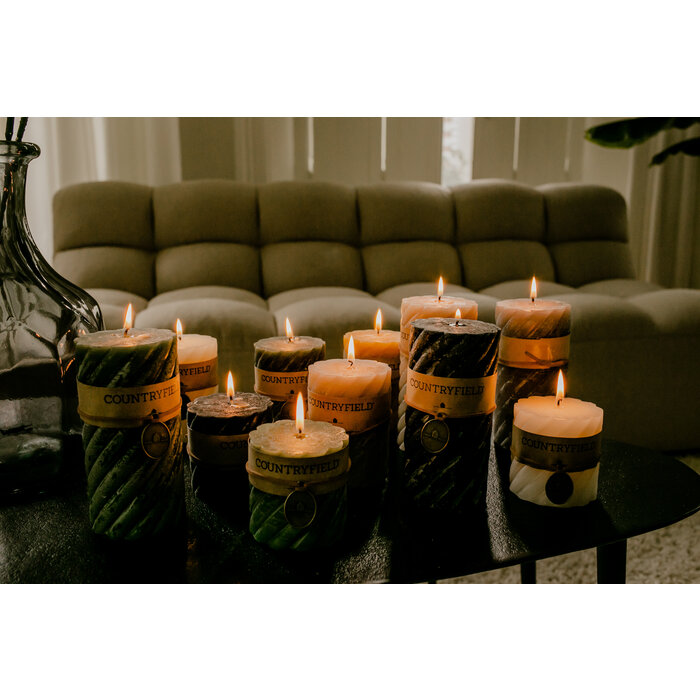 Countryfield Kaars spiraal ro Tonnie M grijs