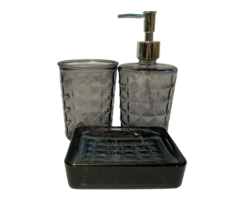 Badkamer set gerecycled glas antraciet