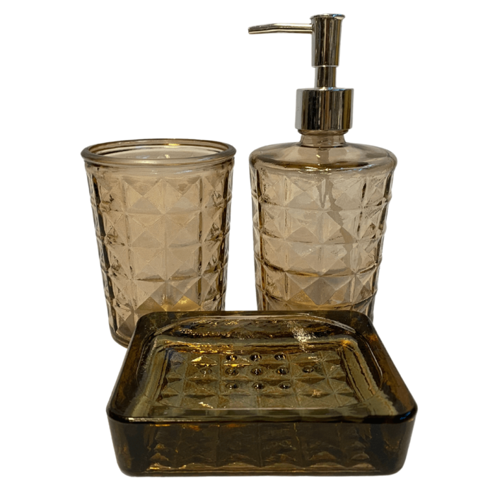 Badkamer set gerecycled glas beige