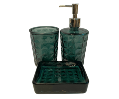 Badkamer set gerecycled glas groen