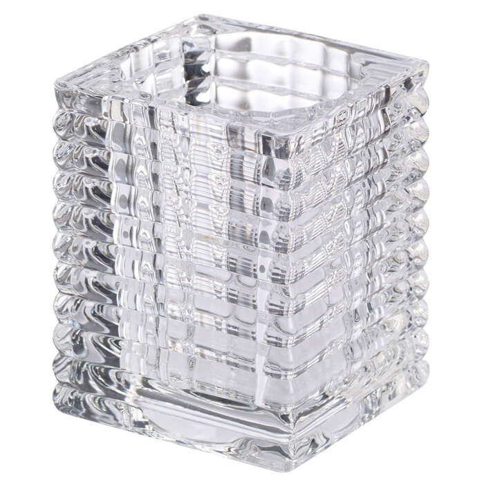 Bolsius Horeca relight houder Ribbed 98/76 doos 6 Transparant