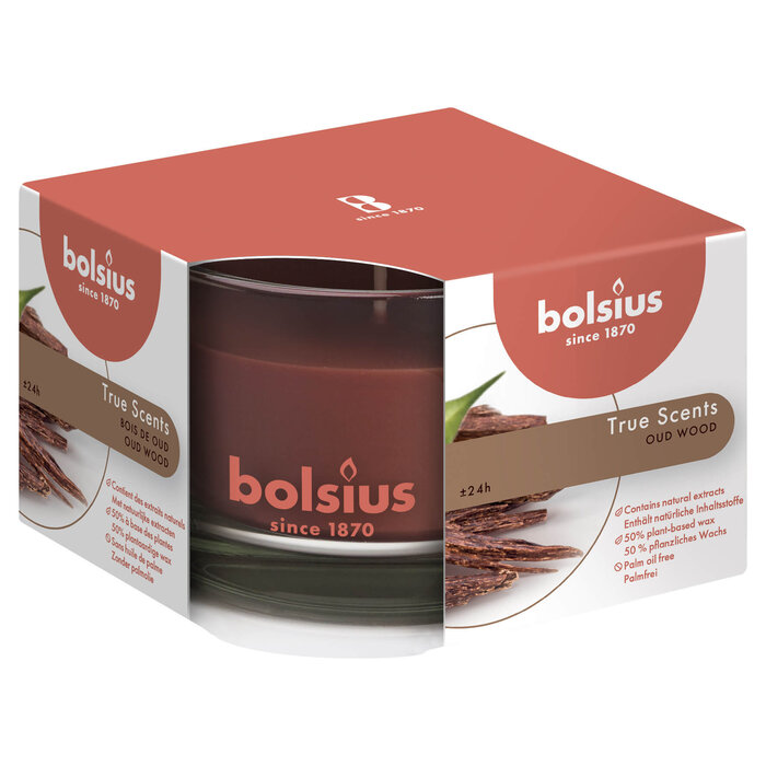 Bolsius True Scents geurglas 63/90 Oud Wood