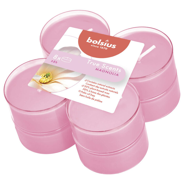 Bolsius True Scents maxilicht 8 stuks Magnolia