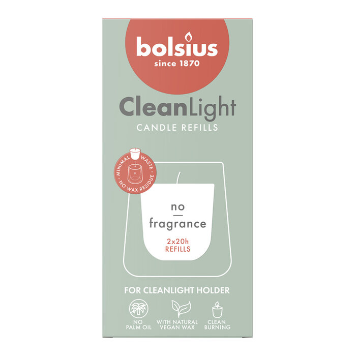 Bolsius Navulling Clean Light pack 2 Zero