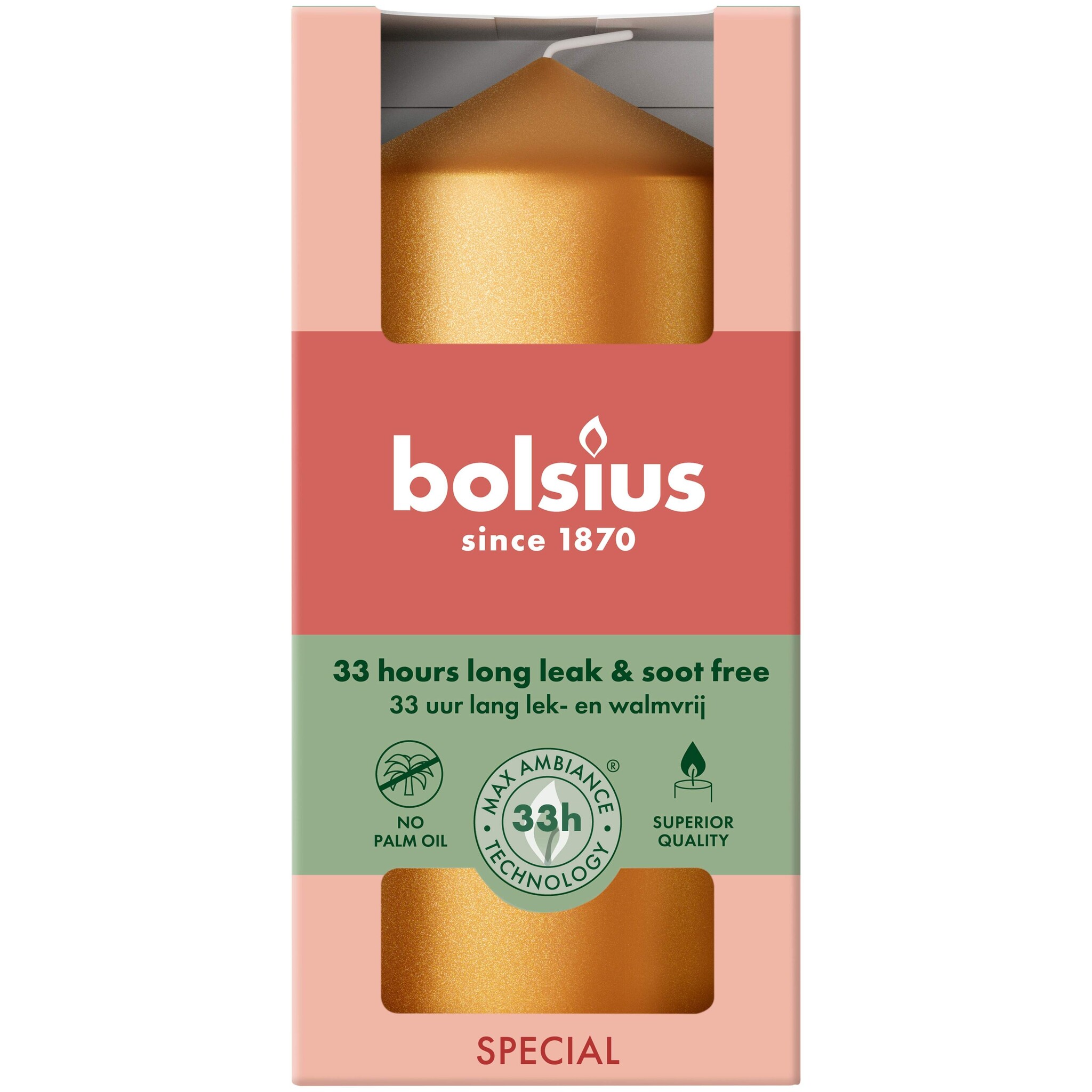 Bolsius Stompkaars 120/58 Metallic Goud