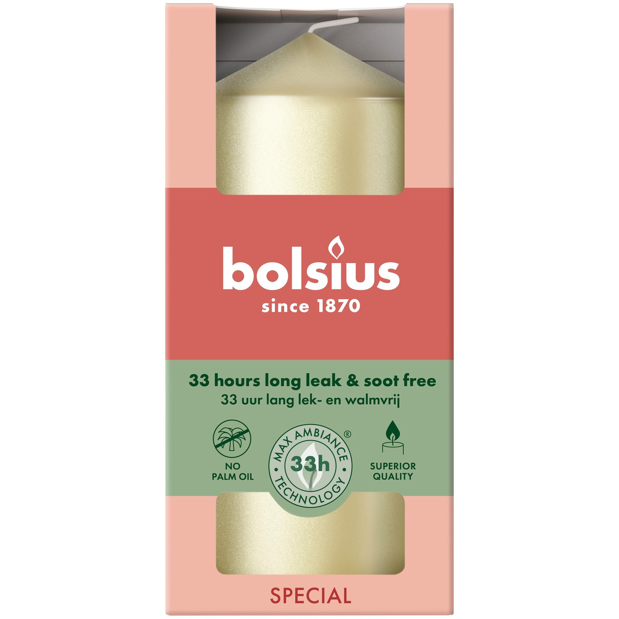 Bolsius Stompkaars 120/58 Metallic Zilver