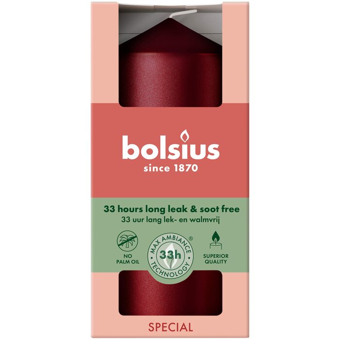 Bolsius Stompkaars 120/58 Metallic Red